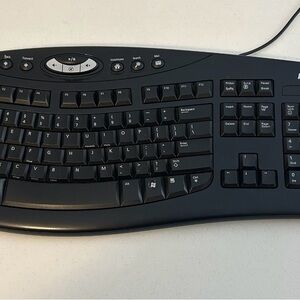 Black Ergonomic Wired Keyboard with Numeric Keypad